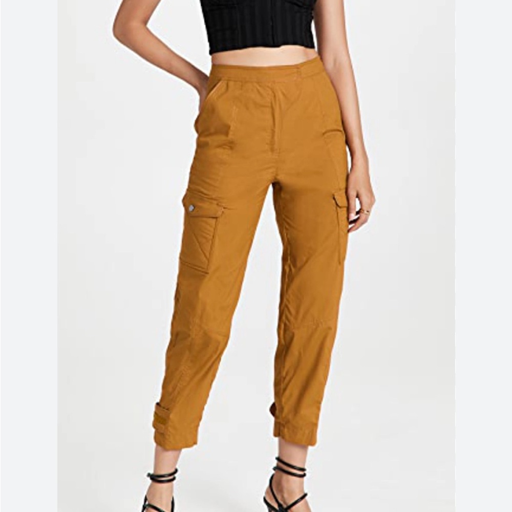 NWT Jonathan Simkhai Heidi Cargo Tapered Crop Pant in Ochre